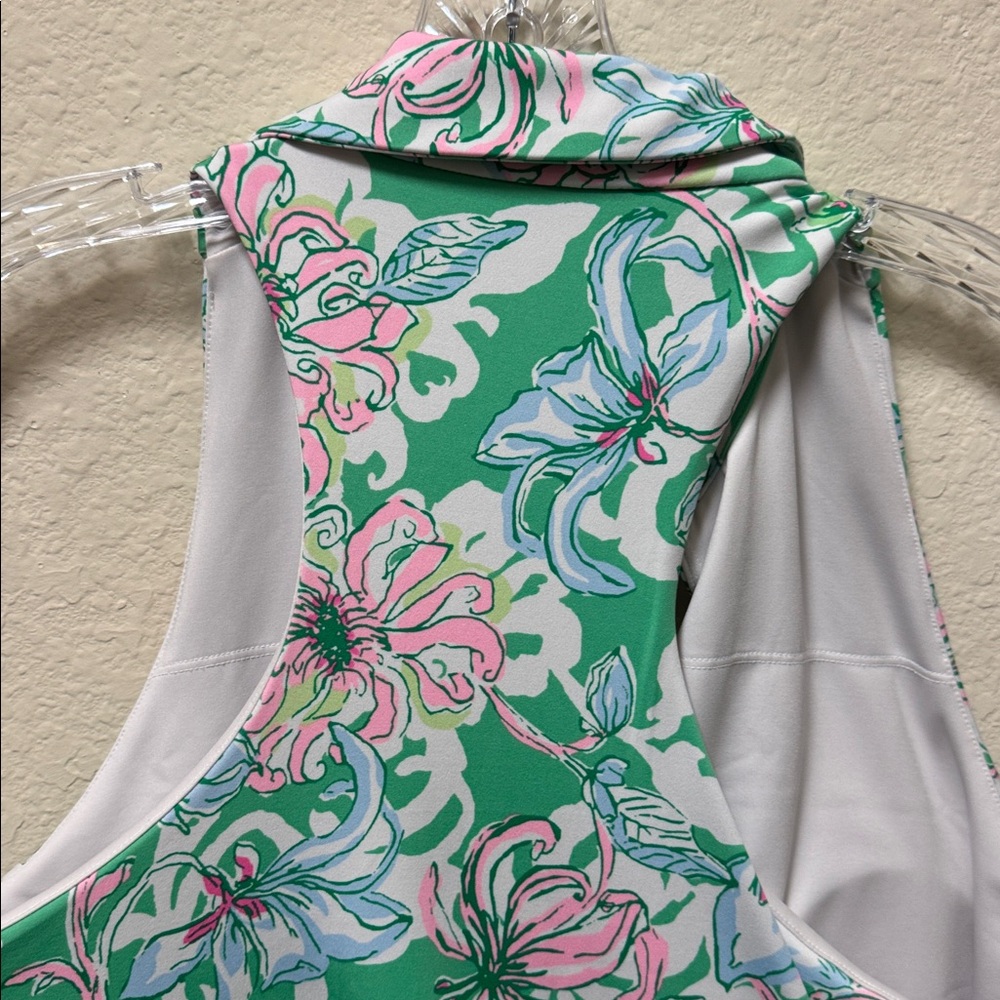 Lilly Pulitzer UPF 50+ Luxletic Dania Dress in Spearmint Blossom Views XL - Picture 6 of 7